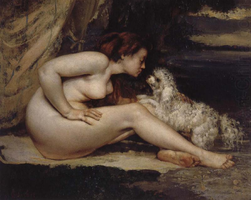 Nude Woman with Dog, Gustave Courbet